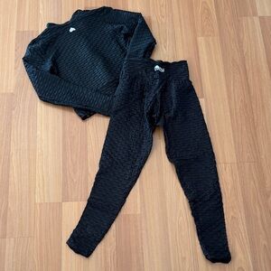 Booty by Brabants Black Chrome Leggings and Chrome track jacket. Good condition